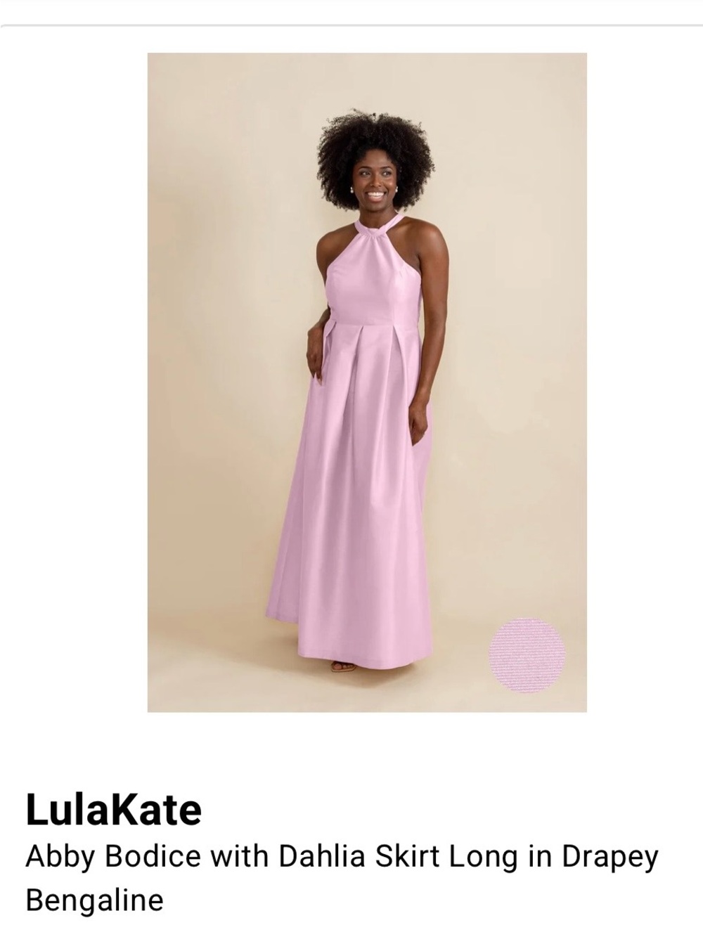 LulaKate Abby Halter Maxi Dress in Light Pink